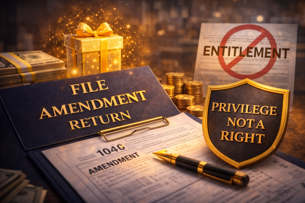 File Amendment Return是“恩赐”而非“权利”